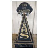 Kern & McNaughton Cigars Wooden Pyramid Sign