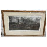 McQueen Fox Hunting Hand Colored Engraving