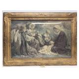 Antique Hermann Seeger Framed Angel Print