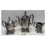 Victorian Reed & Barton 2576 Silverplate Tea Set