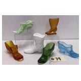 (5) Glass Shoes - Uranium Slag Glass ++
