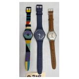 (3) Vintage Swatch Watches - Colorblock, Polka-Dot