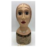 1995 R. Cotter Hand Painted Ladies Millinery Bust