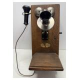 Chicago Telephone Supply Oak Wall Phone