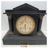 Antique Cast Metal Ansonia Mantle Pillar Clock