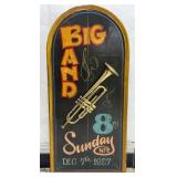 Wooden Big Band Sign w/ Real Trumpet