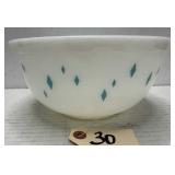 Pyrex Dainty Maid Turquoise Diamond Mixing Bowl