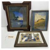 (3) Framed Maxfield Parrish Prints/Ads