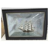 American Painted 1/2 Ship Diorama Picture