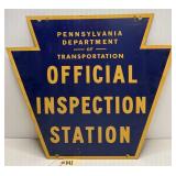 PennDot Inspection Station Metal Sign - 2 Sides