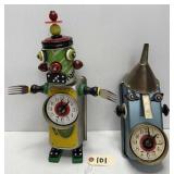 (2) Boss Brown/Mark Brown Whimisical Clocks