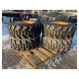 Set Of (4) New 12-16.5 Skid Loader Tires W/ Rims