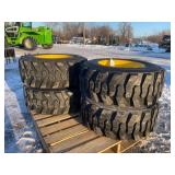 Set Of (4) New 12-16.5 Skid Loader Tires W/ Rims