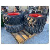 Set Of (4) New 12-16.5 Skid Loader Tires W/ Rims