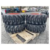 Set Of (4) New 12-16.5 Skid Loader Tires W/ Rims