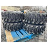 Set Of (4) New 12-16.5 Skid Loader Tires W/ Rims