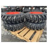 Set Of (4) New 10-16.5 Skid Loader Tires W/ Rims