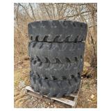 Set Of (4) Solid Flex Telehandler Wheels