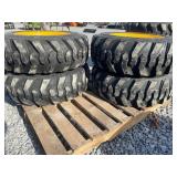 New Set Of (4) 10-16.5 Skid Loader Tires W/ Rims