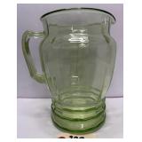 8.25" Green Uranium/Vaseline Glass Pitcher