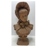 15" Terra Cotta Female in Bonnet Bust - BU 506