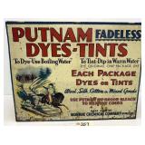 Metal Putnam Dyes Store Display w/ Dye Packets