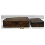 (2) Flemish Art Co Carved Wood Boxes #688 / 1033