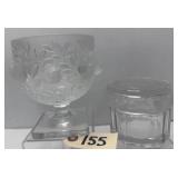 2pcs Lalique Crystal - Sparrow Birds