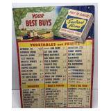 Cardboard Seabrook Farms Frozen Foods Price List