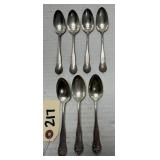 (7) Matching Sterling Silver Spoons - Roses
