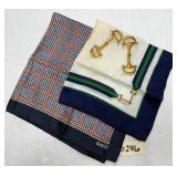 (2) Vtg Gucci Scarves - Equestrian & Houndstooth