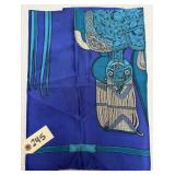Vintage Gucci Scarf - Bright Blue Saddle Print