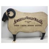 Wood Sheep Sign - American Woolen Mills
