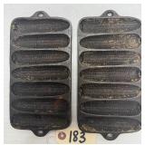 (2) Wagner Cast Iron Tea Size Corn Bread Pans