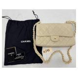 Vintage Beige Quilted Leather Chanel Purse