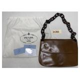 Prada Brown Madras Leather Swing Purse