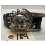 Barry Kieselstein-Cord Belt w/ Sterling Sun Buckle