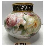 J.P.L. Limoges Porcelain Rose Bowl Vase
