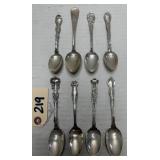 (8) Antique Sterling Silver Spoons