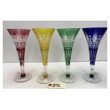 (4) Godinger Crystal Legends Cut to Clear Glasses