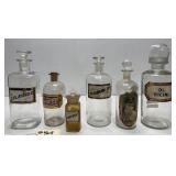 (6) Apothecary Jars/Bottles w/ Labels