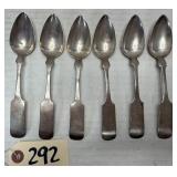 (6) Curtiss, Candee & Co Coin Silver Spoons