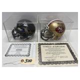 Steve Young & Ray Lewis Signed Mini Helmets