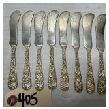 (8) S. Kirk & Son Repousse Butter Spreaders
