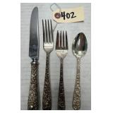4pcs S. Kirk & Son Repousse Sterling Flatware