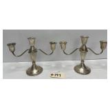 Pair of Matching Duchin Sterling Candelabras
