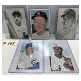 (5) Vintage Baseball Arcade Cards - Kaline, Ford +