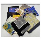 (10) Vintage Designer Scarves - Most Silk & Signed