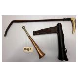 Antique Fox Hunting Crop & Horn