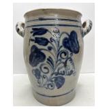 Large 3 Kg Crock w/ Cobalt Floral Paint